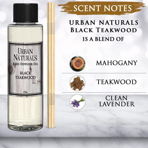 Black Teakwood Reed Diffuser Refill