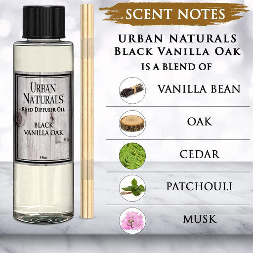 Black Vanilla Oak Scented Oil Reed Diffuser Refill