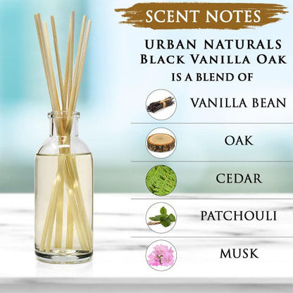 Black Vanilla Oak Scented Oil Reed Diffuser Refill