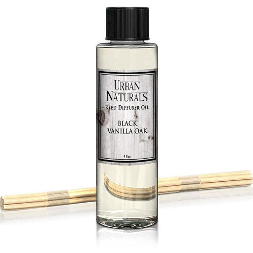 Black Vanilla Oak Scented Oil Reed Diffuser Refill - Urban Naturals