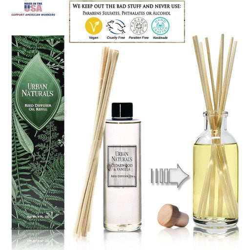 Cedarwood Vanilla Scented Oil Reed Diffuser Refill