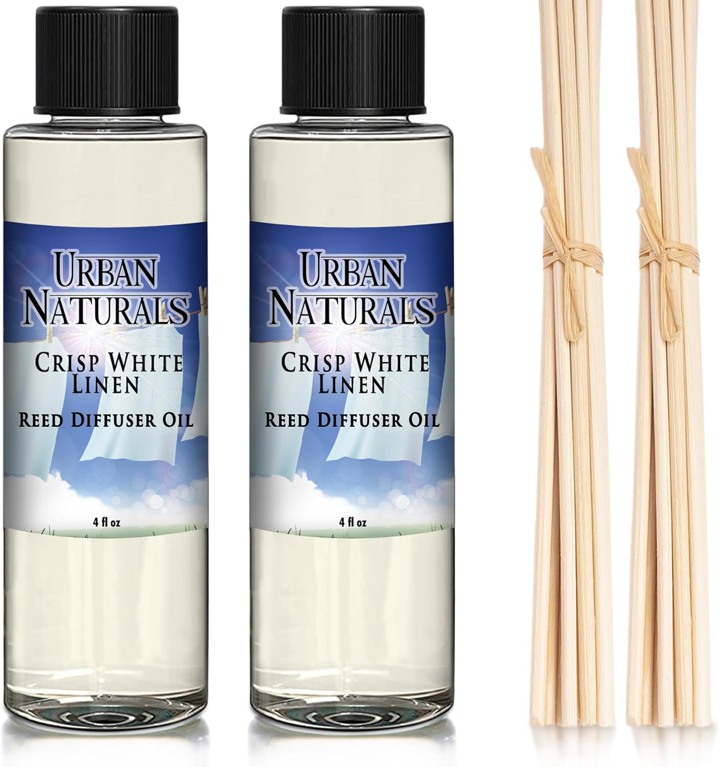 White Line Reed Urban Naturals Crisp White Linen Reed Diffuser Refill Oil - 4 oz (2 ...