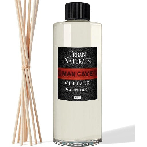 Man Cave Vetiver 8oz Diffuser Refill Oil - Urban Naturals