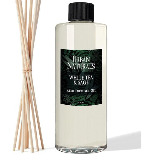 White Tea Sage 8oz Diffuser Refill Oil - Urban Naturals