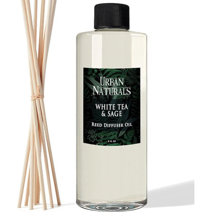 White Tea Sage 8oz Diffuser Refill Oil - Urban Naturals