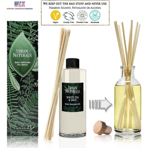 White Tea Sage 8oz Diffuser Refill Oil